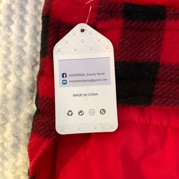 2/$20 Scenereal Med Buffalo Plaid Dog Jacket - Picture 6 of 10